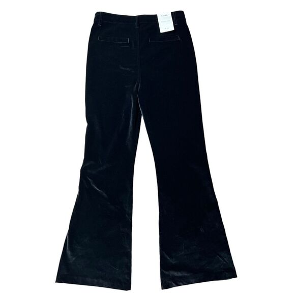 Reiss Isa Black Velvet Pants Sz 30 High Waist Wide Leg Holiday Capsule Event - Picture 8 of 16
